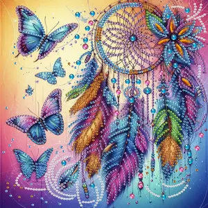 DIY Dreamcatcher Diamond Painting Kit, 30x30cm 5D Acrylic Rhinestones Art Set, Unique Wall Decor for Bedroom Office Living Room