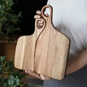 Heavy-Duty Acacia Wood Cutting Board Set - Extra-Thick Reversible Kitchen Boards with Non-Slip Handles | Premium Wooden Chopping Blocks | Perfect for Meat, Bread & Cheese Kitchenware