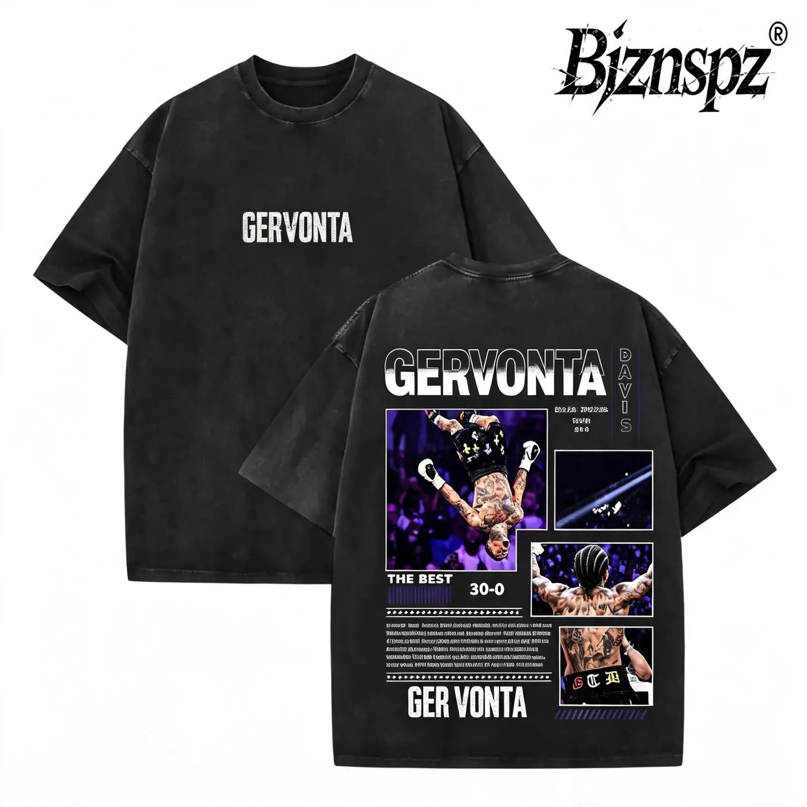 Gervonta Davis Boxing Graphic T-Shirt, Vintage Acid Wash Tee, Heavyweight Oversized Pullover, TikTok Shop Sports Culture Streetwear Gift