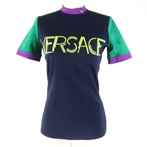 Pre-owned VERSACE Others Small Leather Goods Embroidered Logo Stand Neck T Shirt