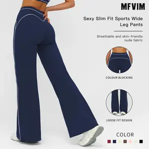 MFVIM Women's Solid High Waist Flare Leggings - Tummy Control, Breathable Wide Waistband Sporty Joggers for Workout, Gym - 2025 Summer Sportswear