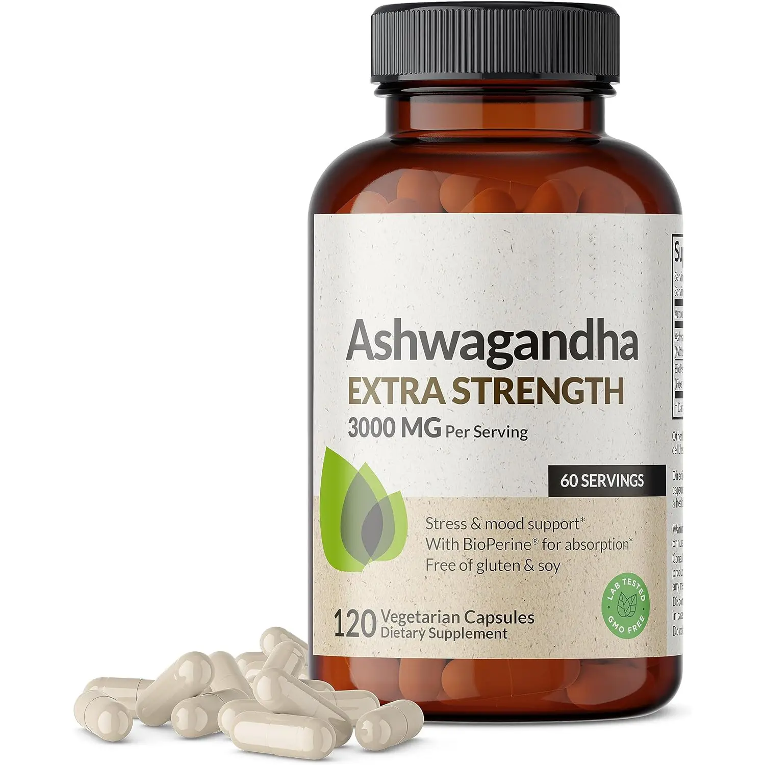 Ashwagandha & Rhodiola Rosea Softgels with Prebiotics 120 Count