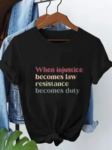 Protest T-Shirt, Social Justice Gift, Human Rights Tee, Equality Statement, Loose Fit Short Sleeves, Casual Style, Unisex Design, Women