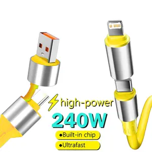 4-In-1 USB-C to USB-C Cable 240w Fast Charging, Type C Charging, Compatible with iPhone 15/16, Samsung S23, iPad, Xiaomi, 1 Meter Length