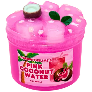 Pink Coconut Water 8oz Slime Jelly Cube Texture Scented Coconut Water