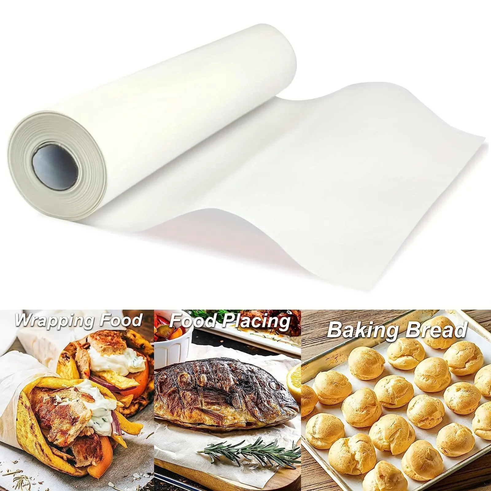 1 Roll Home Oven Baking Pan, Oil Absorbing Paper, Non-Stick Grilling Mat, Non-Stick Parchment Rolls Bakeware, Home Baking Supplies, Baking Essentials For Baking, Cooking, Grilling, Air Fryer And Steaming
