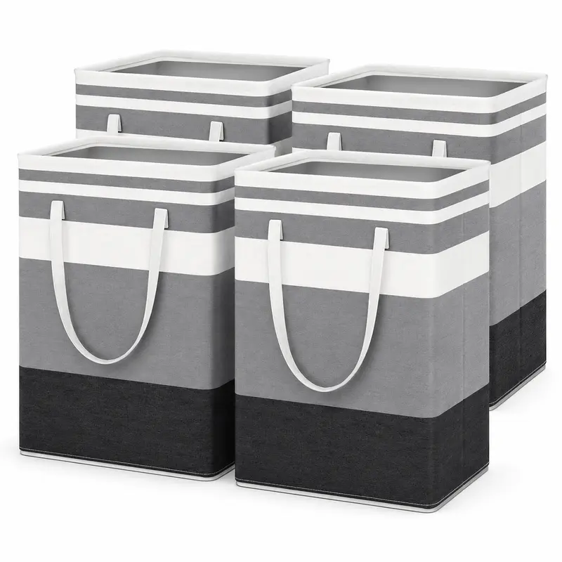 4-piece large laundry basket bag waterproof independent laundry basket foldable high leg laundry basket with extended handle