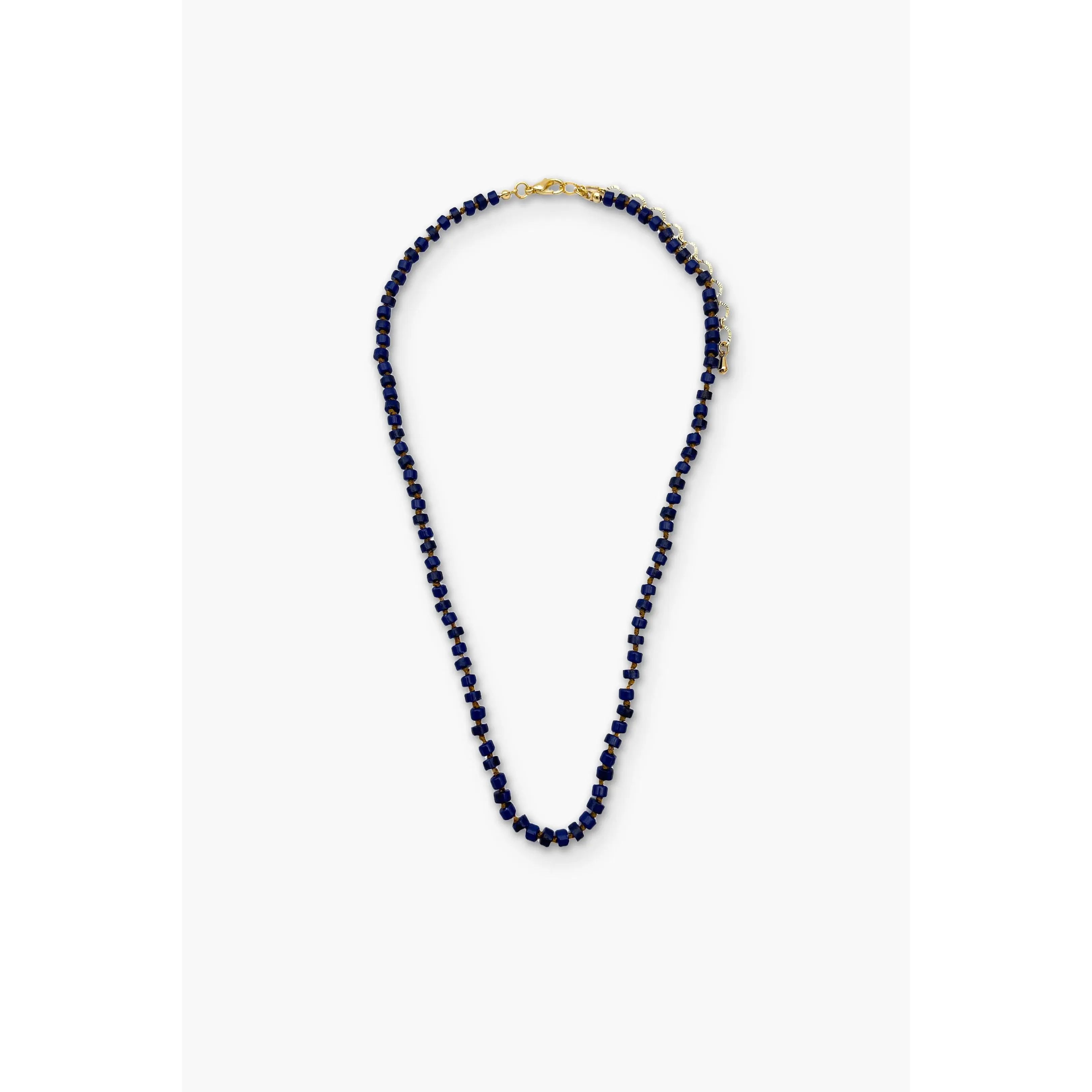 Gem Bead Thread Knot Necklace