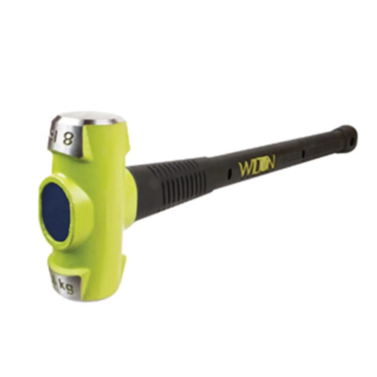 Bash Steel Head Sledge Hammer - 8 Lb, 24 in. Length, 30HRC Hardness, Anti-Vibe Neck, Non-Slip Grip Handle, Injury Prevention, Safety Plate Lock, Steel Core, Dislodging Elimination, ANSI Spec Compliant Grip Handle Sledgehammers