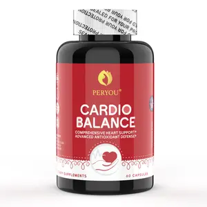 PERYOU Cardio Balance Heart Health Supplement with CoQ10 Plant Sterols L-Arginine Resveratrol & Alpha Lipoic Acid 60 Capsules for Cholesterol Blood Pressure Support Healthcare Vitamins Edible - Dietary, Fitness Optimum