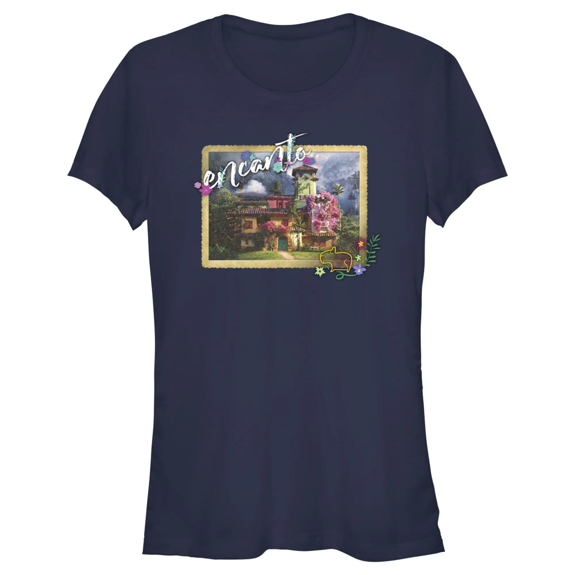 Juniors Womens Encanto Postcard From A Magical Casa T-Shirt