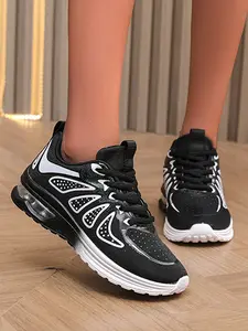 Women's Air Cushion Running Shoes Breathable Mesh Gradient Color Lightweight Shock Absorption Sneakers for Gym Sports Casual Walking