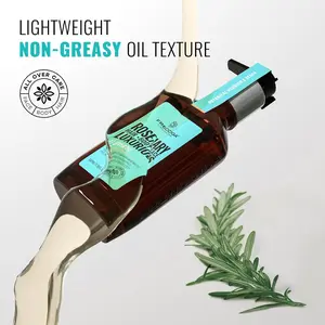FRENCCIGA Rosemary Hair Glow Oil - 100ml Strengthening & Thickening Serum for Smooth Frizz-Free Locks with Botanical Ingredients Natural Ingredients Salon Exclusive Formula 3.38FL.OZ - Glossy