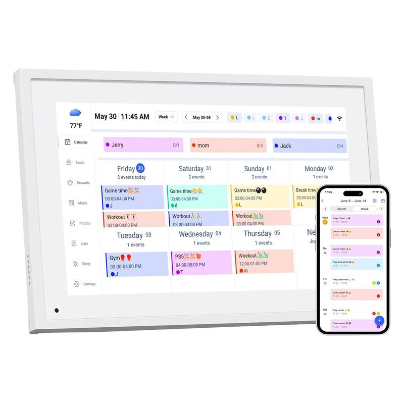 10.1 inch Digital Calendar & Chore Chart, Smart Touchscreen Display for Family Schedules, Hearth Display Family Planner, Digital Photo Frame, Great for Organizing Your 2025 Calendar
