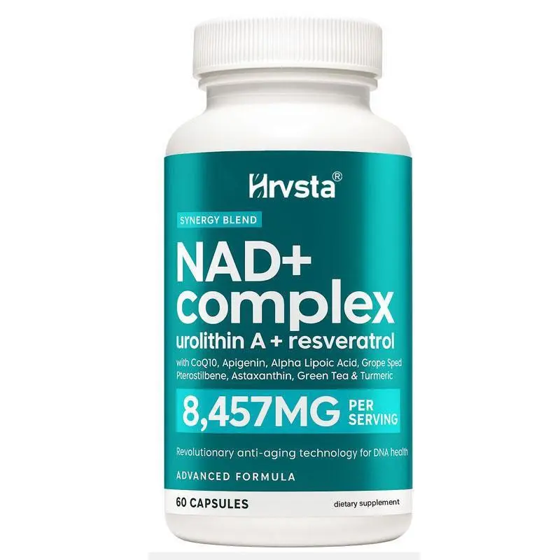 Hrvsta Extra Strength 8457 mg Liposomal NAD Capsules, NMN Alternative with Green Tea, Astaxanthin, Resveratrol, CoQ10, Alpha Lipoic Acid - Men & Women's Energy, Anti-Aging, Cell Regeneration Support - 30-Day Natural Dietary Supplement, Third Party