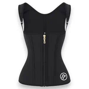 FitnFem Waist Trainer Corset for Women – 15 Support Bones, Adjustable Zip & Hook Design, Comfortable Supportive Fit for Everyday Wear