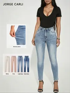 JORGE CARLI Women's Slim-Fit High Stretch Low Waist Jeans, Fashionable and Comfortable, Perfect for Daily Wear, Casual Essential