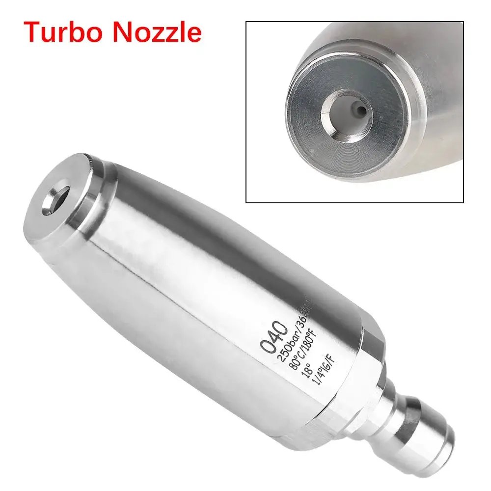 BEAR FORCE Q35 High-Pressure Cleaning Nozzle, 3600 PSI, 360-Degree Rotation Centrifugal Force Turbo Tip, 1/4" Quick Connect Plug, Stainless Steel & Aluminum Build, Durable Construction, All Seasons, Ideal for Home & Industrial Cleaning, Ideal For Home And