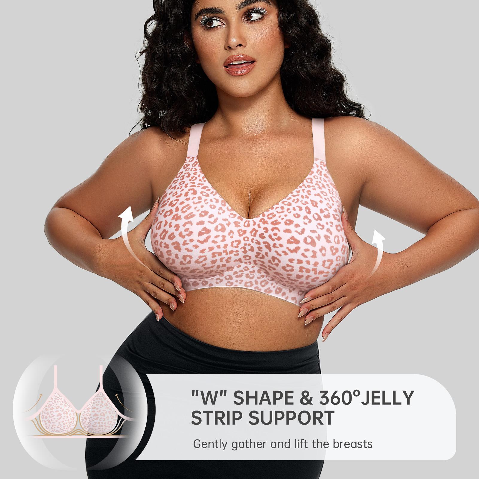OEAK｜Leopard Print Push Up Bra, Wireless Bra, Seamless Bra, Natural Lift & Clean Confidence