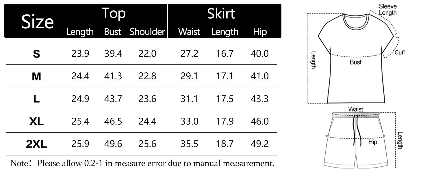 GRECERELLE Women's 2 Piece Tennis Skirt Set with Built-In Shorts, Cap-Sleeve Crewneck Top, Casual Summer Athletic Outfit