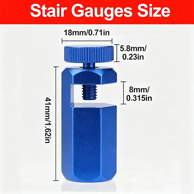 Woodworking Framing Square Stops with Aluminum Holder & Portable Hook, Easy-Install Tall Stair Gauges, Multi-Size Framing Jig for Speed Square & Circular Saw, Handy Father’s Day Gift for Carpentry Enthusiasts