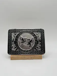 Dueling roosters Belt buckle- Silver