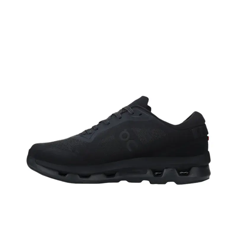 Minimalist Full‑Black Unisex Athletic Sneakers, Soft Cushion Insole, Streamlined Mesh Surface, Hollow Non‑Slip Outsole For Running Training, Gym & Urban Daily Commute