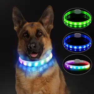 [Glow up Dog Collar] Rechargeable Glow up Dog Collar |   Night Safety Luminous for Medium Large Long Haired Dogs - 3 Modes
