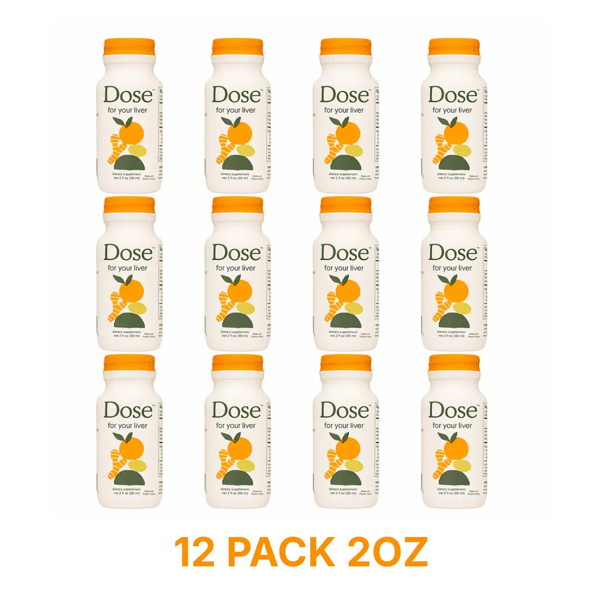 Dose For Your Liver 2oz 12 Pack Wellness Shots – Daily Liver Support & Detox Supplement with Turmeric, Milk Thistle & Ginger, Boost Digestion, Energy & Bloating Relief, Natural Herbal Cleanse Drink, 12 Day Supply for Gut & Liver Health USA