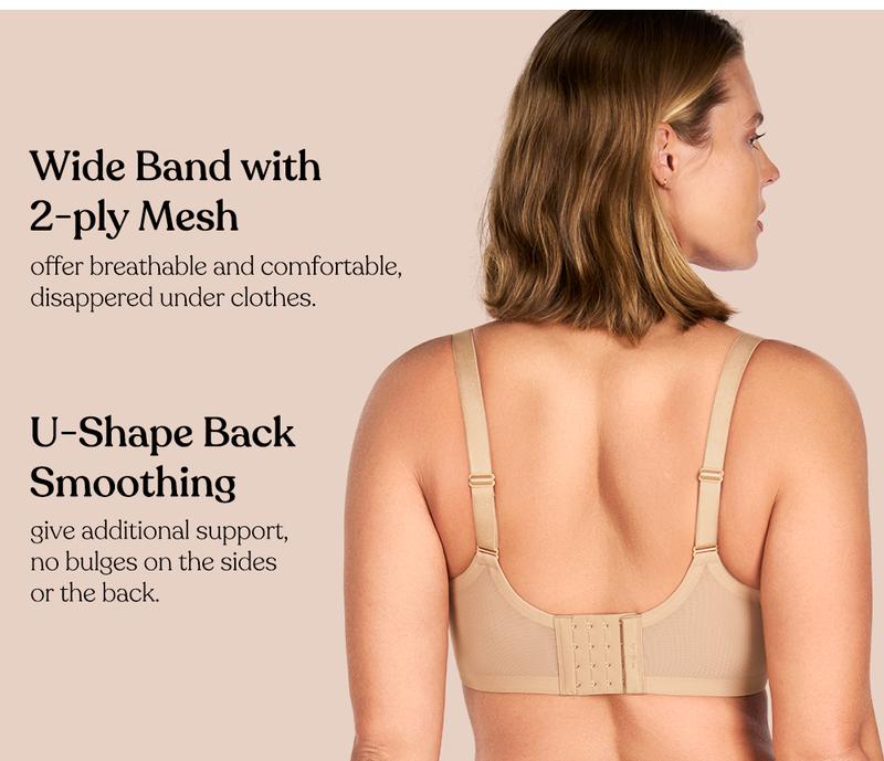 HSIA AirMesh honeycomb-cup Plus Size Full Coverage Mesh Lightly Padded Lined Adjustable Straps Underwire T-Shirt Bra TikTokShopBlackFriday