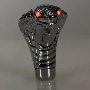 Universal Chrome Red Blue LED Eyes Car Manual Gear Shift Knob Snake Shifter