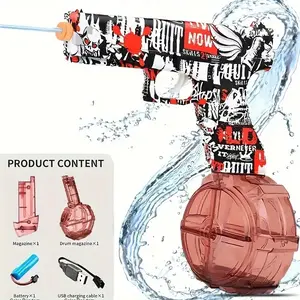 Dual-Function Prank Water Guns, High-Capacity Electric Water Gun Toy, | Dual Magazine Design, High Storage 465CC/650CC, Long Range, Battery-Powered, USB-Chargeable, Kids AdultsToy Summer Pool Beach Backyard Water Toys