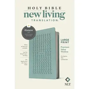 NLT Large Print Premium Value Thinline Bible, Filament Enabled (Leatherlike, Eucalyptus Teal) -- New Living Translation, Leather / Fine Binding