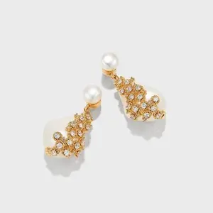 Freshwater Baroque Pearl Birthstone Earrings Engagement Wedding Anniversary gift for her