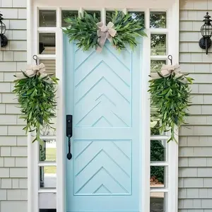 Spring and summer new olive teardrop wreath, olive leaf door hanging, spring simulation wreath decoration