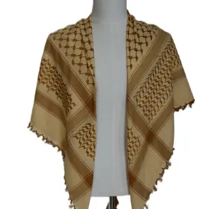 Ahla Shabab Sand & Brown Hatta/Kuffiyeh - Versatile Unisex Accessory in High-Quality Polyester for All Seasons