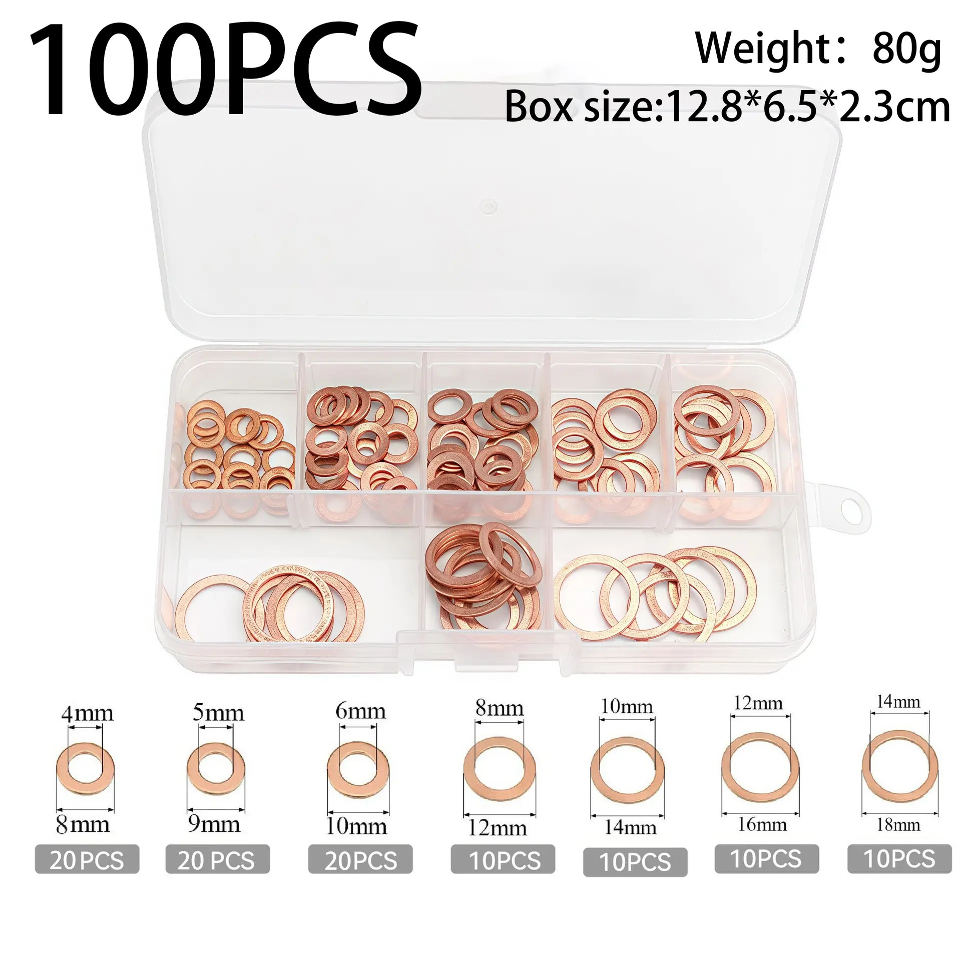 M5 Copper Washers, 100/200/300 Pcs Sealing Gaskets, Marine Hardware, Industrial Part, Copper Washer, Sealing Gasket, Fittings