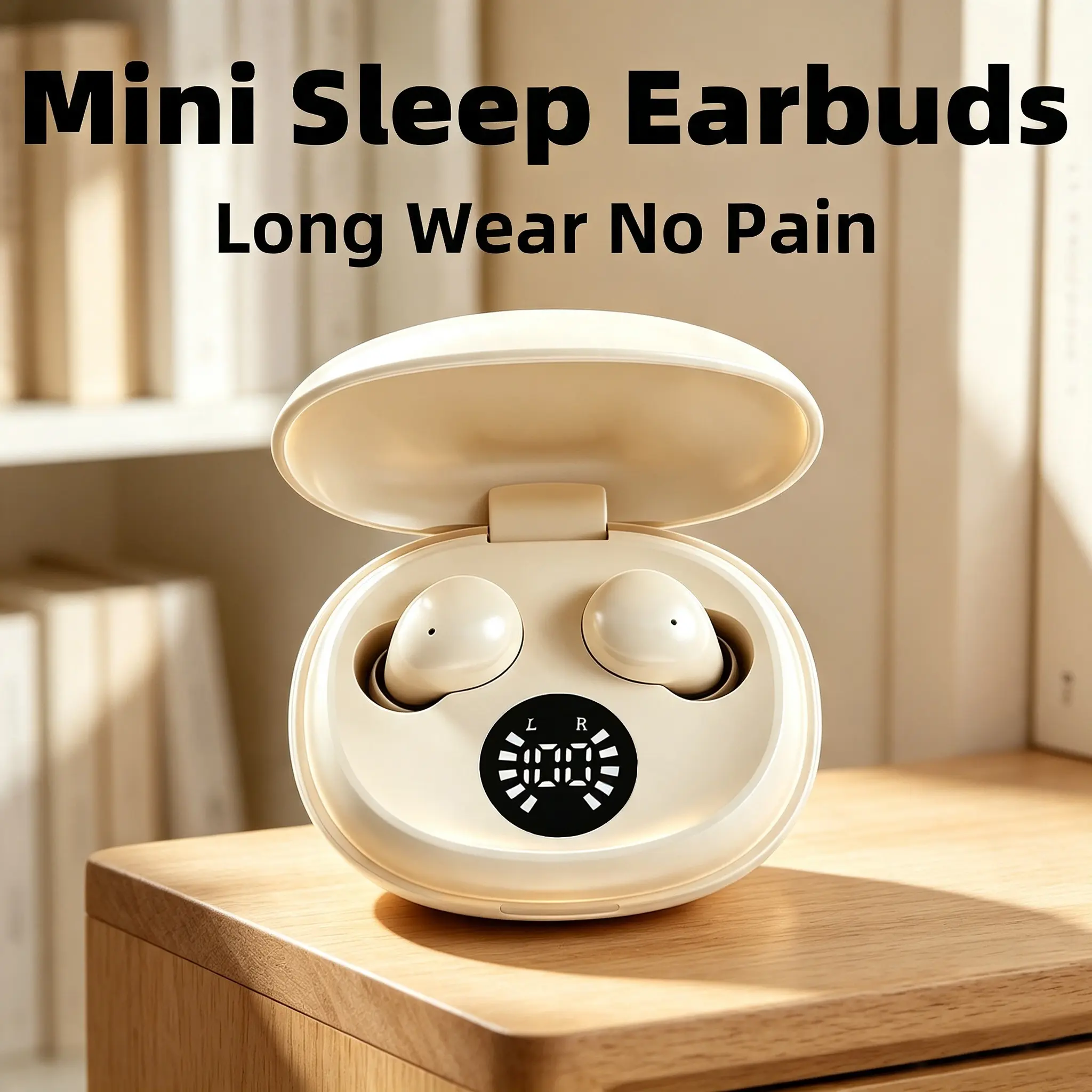 Ultra-Mini Wireless In-Ear Sleep Earbuds - Skin-Gentle Silicone, Long-Hour Comfort Fit, No Auricle Pressure for Side Sleepers, Rich Surround Sound, Sensitive Touch Control, Ideal for Daily Travel
