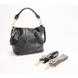 Pom Pom London Lambeth Leather Convertible Bucket Bag