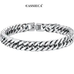 Cassieca Stainless Steel Cuban Link Bracelet - Unisex Men's & Women's Accessories, Adult Jewelry Accessory, Men's Accessories, Accessories For Women