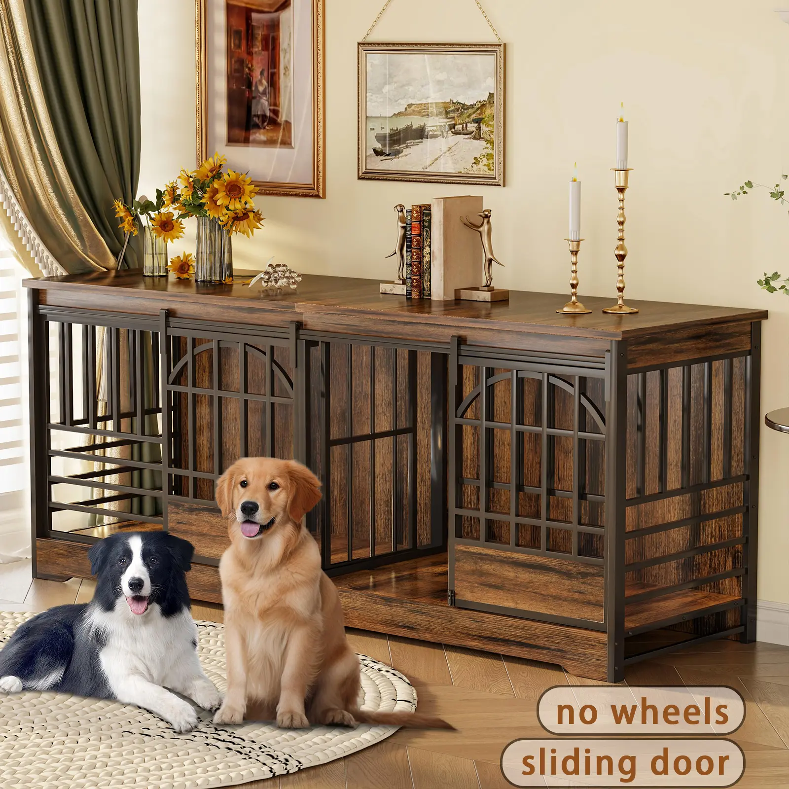 Brown （ No Wheels ）78"Wx23.8"Dx31.7"H