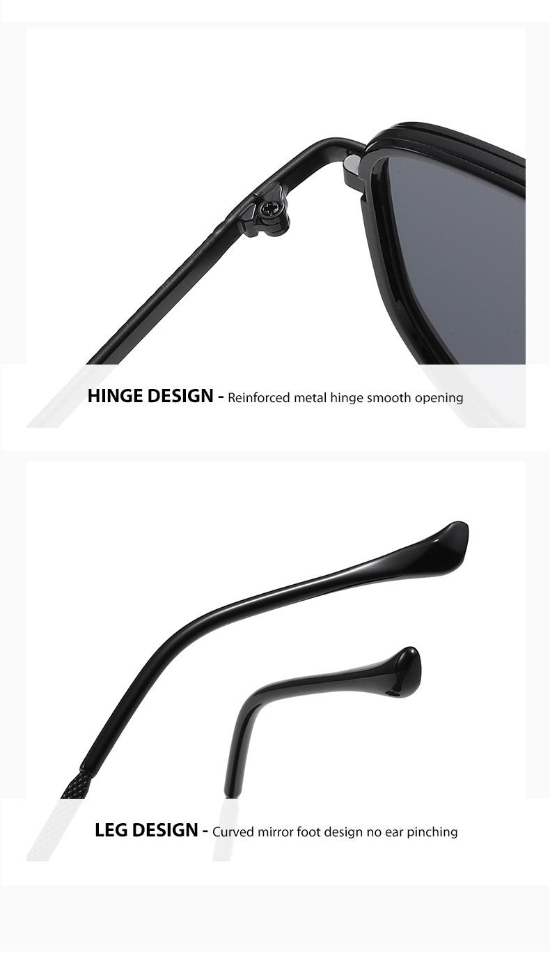 Sleek Double-Bridge Aviator Sunglasses - Textured Metal Frame with Angular Lenses, UV400 Protection Shades Perfect for Everyday Casual and Timeless Street Style