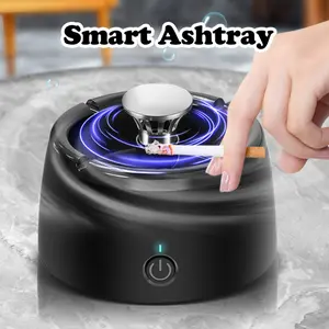 Smart Ashtray with USB Rechargeable Battery, Powerful Motor for Second-Hand Smoke Removal, Modern Design  Ideal for Home, Office, Restaurant Use & Gift