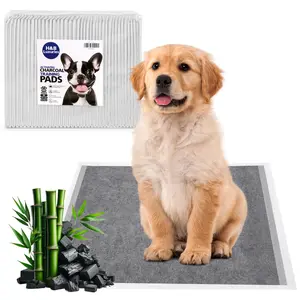 H&B Luxuries Activated Charcoal Training Pads for Dogs, 40-Counts, 22"x23", Super Absorbent & Leak-Proof & Odor, Natural Bamboo Charcoal Infused