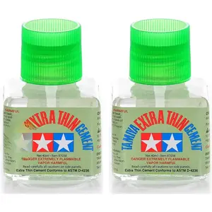 87038 Extra Thin Cement Glue Fine Tip 40ml 2 Pack