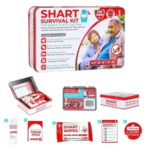Funny Shart Survival Kit Gag Gift Set Potty Humor Prank Gift Novelty Joke Gift With Wet Wipes And Underwear White Elephant Birthday Easter Basket Gift For Friends Family Chirsmas Gift