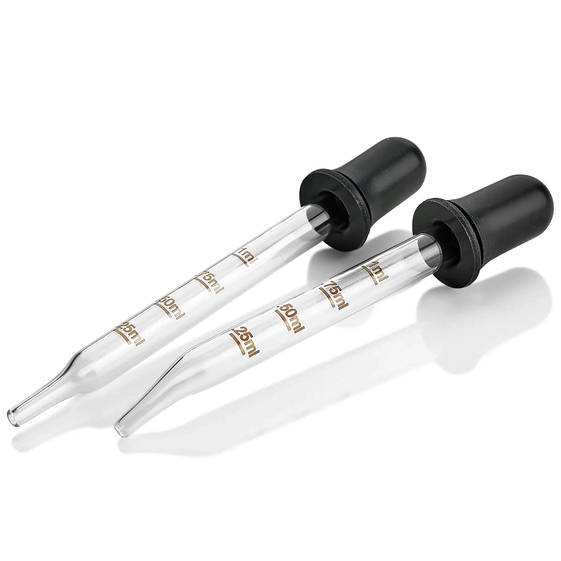 Eye Dropper - Bent & Straight Tip Calibrated Glass Medicine Droppers for Medications or Essential Oils Pipette Dropper for Accurate Easy Dose and Measurement (1 ml Capacity) Healthcare Plastic
