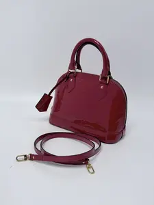 Pre-owned Louis Vuitton Leather Crossbody Bags Monogram Vernis Alma BB Shoulder Handbag Strap Crossbody Bag JE288LV