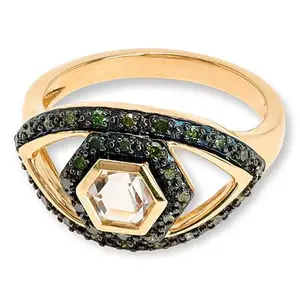 Rarities Fine Jewelry Rarities Gemstone and Diamond Evil Eye Hexagon Ring