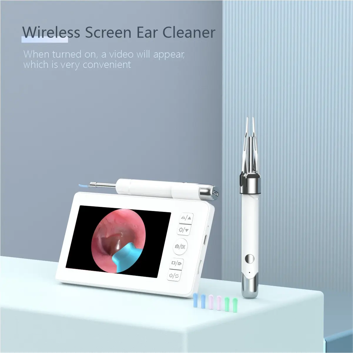 Digital Otoscope Smart Ear Cleaning Kit, Wireless Display, HD Camera, 6 LED Lights, Nasal, Throat, Dental, Skin Check, Video Recording, Gift